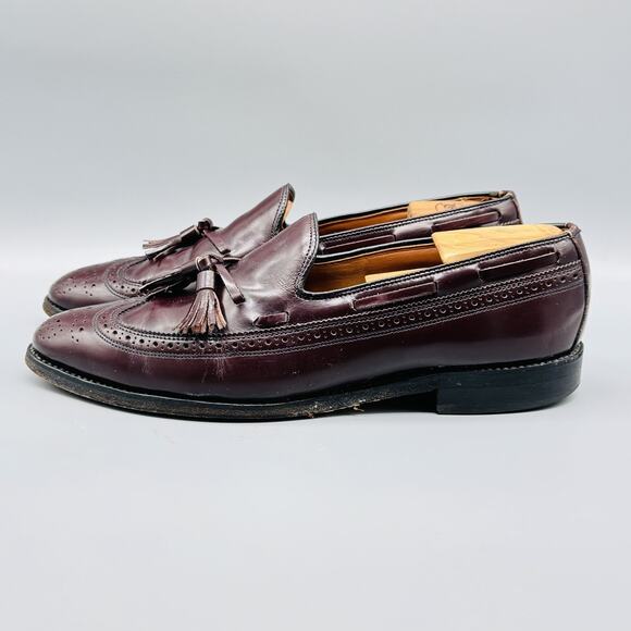 Allen Edmonds Shoes Mens Size 10 Burgundy Tassel Loafer Manchester Leather Dress